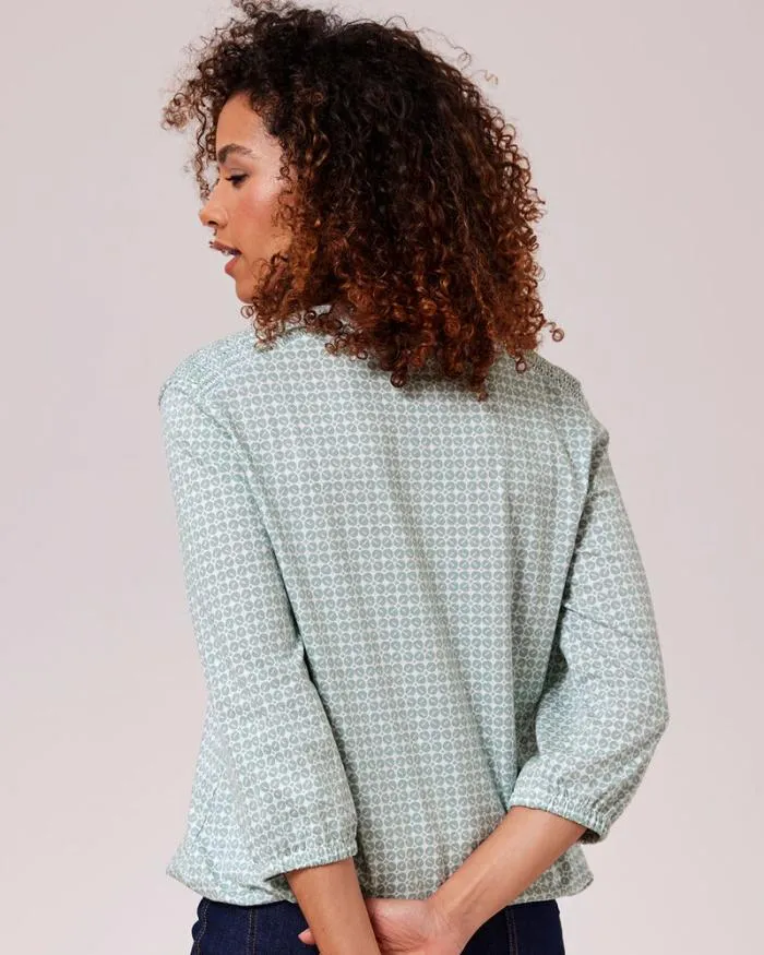 Cotton Traders Shirts and Blouses Sleeve Bubble Hem Print Jersey Top 8211 Women