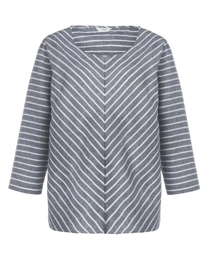 Cotton Traders Shirts and Blouses Stripe LinenBlend Top 8211 Women
