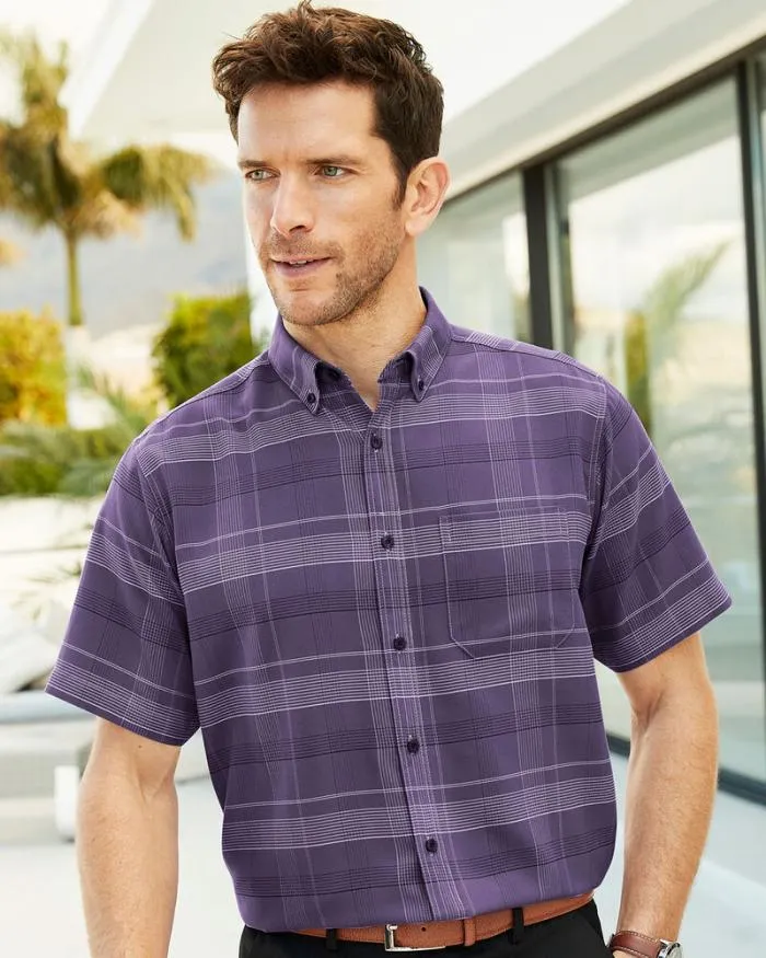 Cotton Traders Shirts Short Sleeve Patterned Soft Touch Shirt 8211 Men
