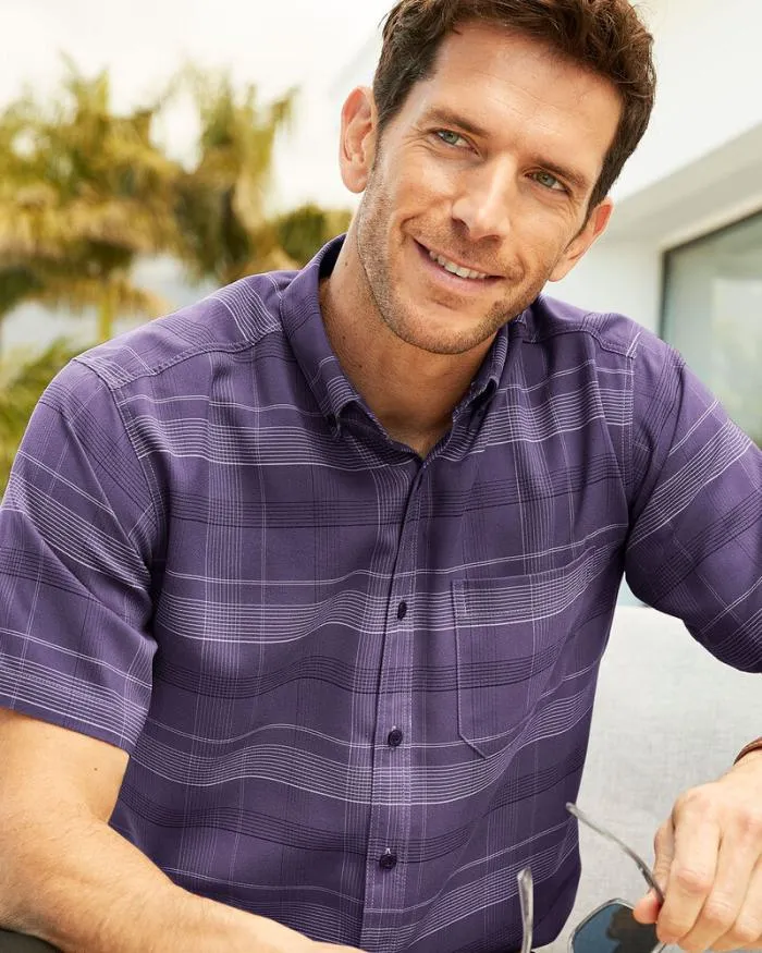 Cotton Traders Shirts Short Sleeve Patterned Soft Touch Shirt 8211 Men