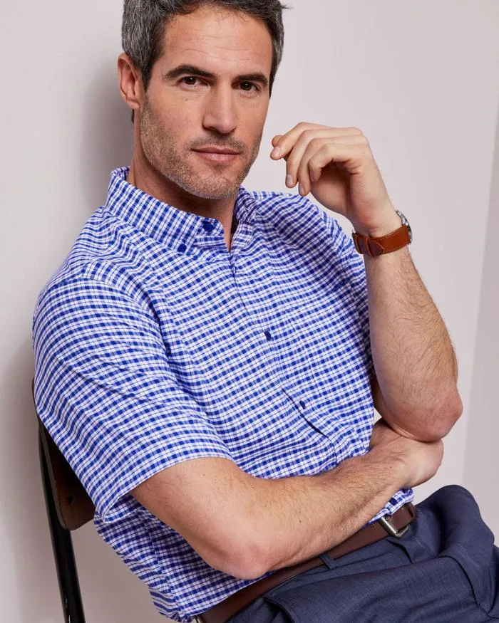 Cotton Traders Shirts Short Sleeve Patterned Soft Touch Shirt 8211 Men