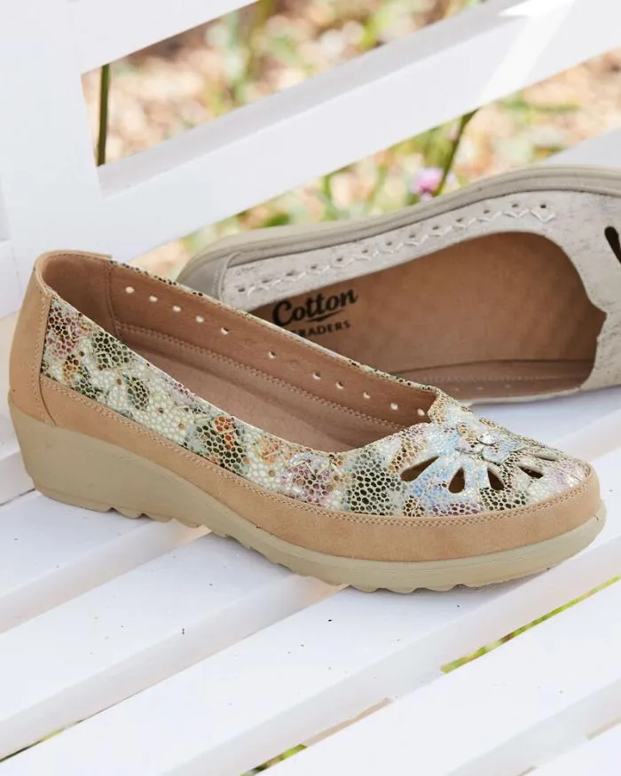 Cotton Traders Shoes Flexisole Slipon Flower Shoes 8211 Women