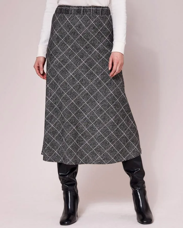 Cotton Traders Skirts Check Jersey PullOn Midi Skirt 8211 Women