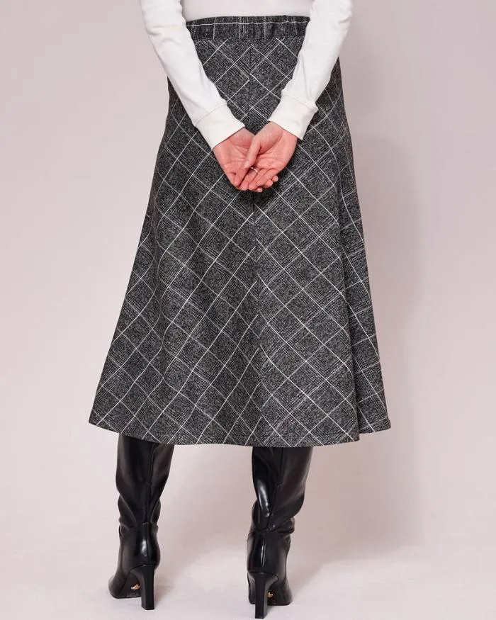 Cotton Traders Skirts Check Jersey PullOn Midi Skirt 8211 Women