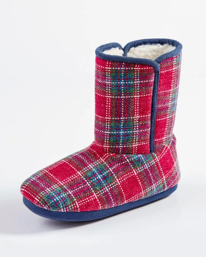 Cotton Traders Slippers Chenille Check Slipper Boots 8211 Women