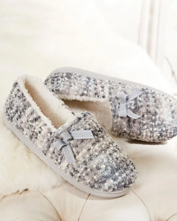 Cotton Traders Slippers Chenille Classic Bow Slippers 8211 Women