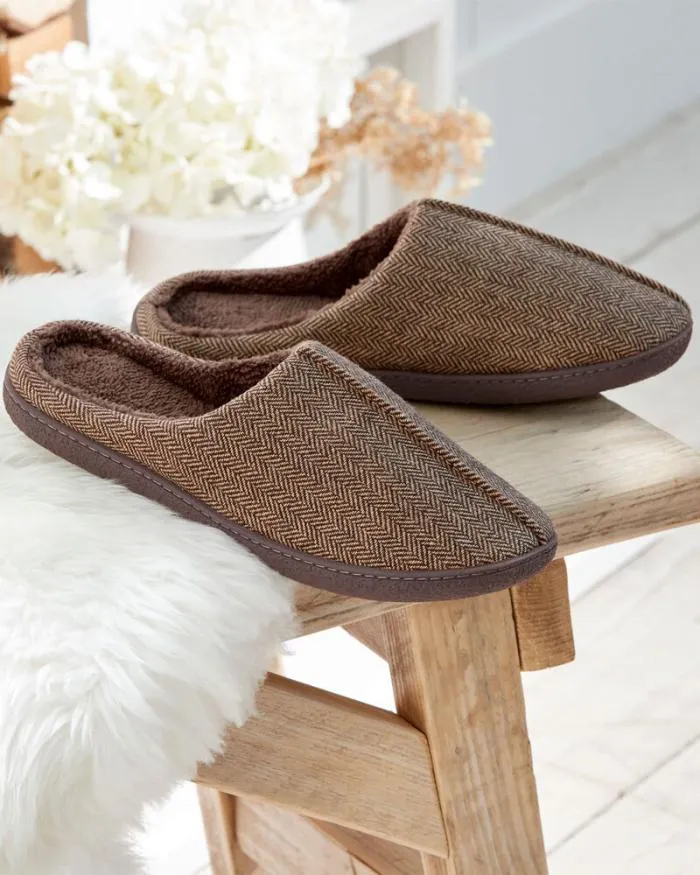 Cotton Traders Slippers Herringbone Mule Slippers 8211 Men