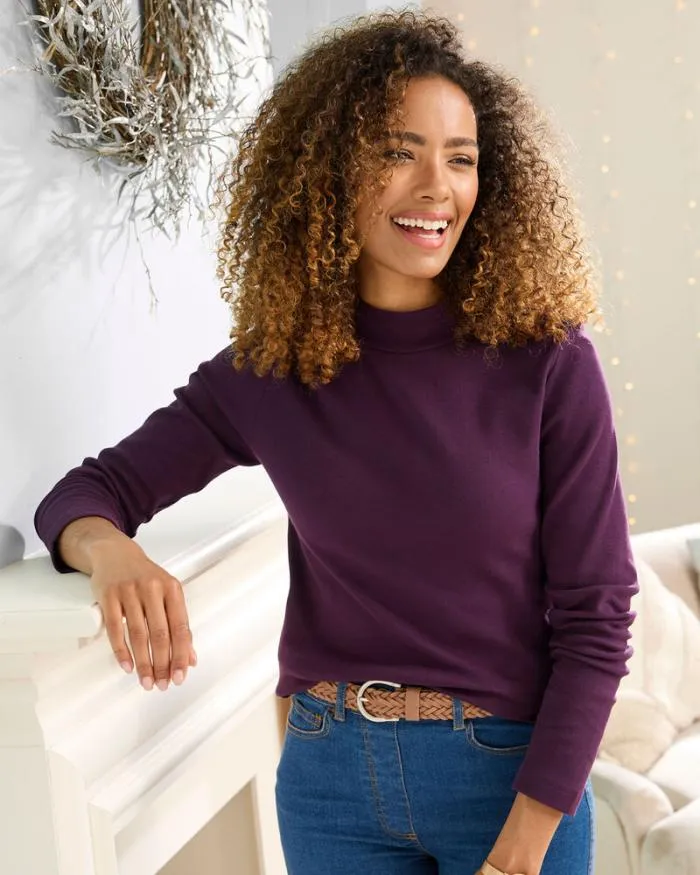 Cotton Traders Tops and TShirts CosyUp Long Sleeve Turtleneck Top 8211 Women