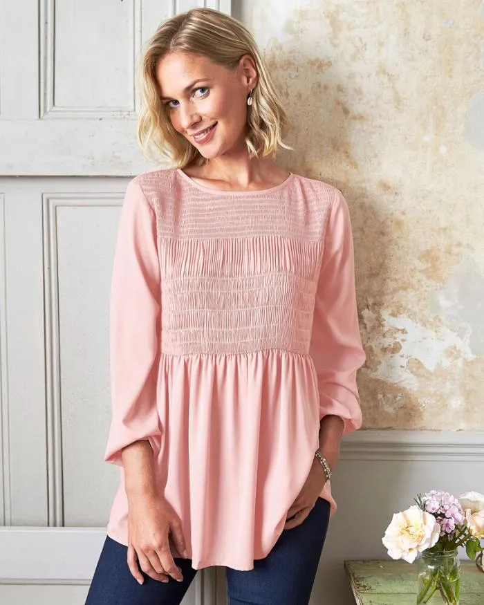 Cotton Traders Tops and TShirts Eclectic Pleated Tunic Top 8211 Women