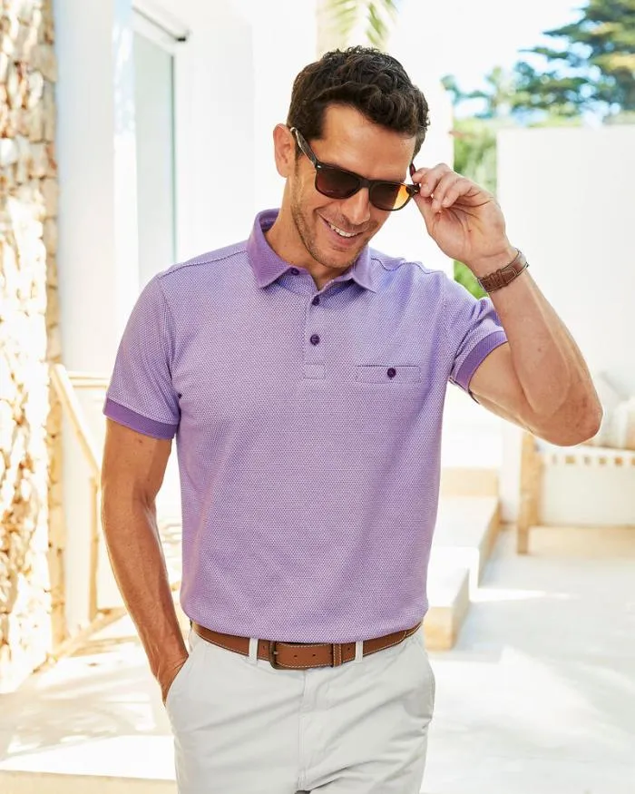 Cotton Traders Tops and TShirts Luxury Textured Polo Shirt 8211 Men