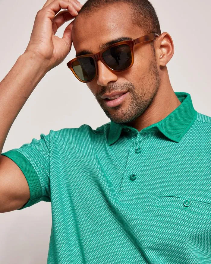 Cotton Traders Tops and TShirts Luxury Textured Polo Shirt 8211 Men