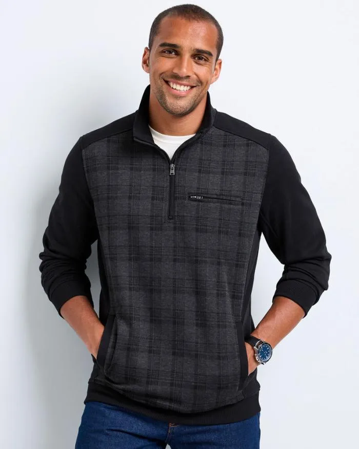 Cotton Traders Tops and TShirts Signature Panelled Half Zip Top 8211 Men