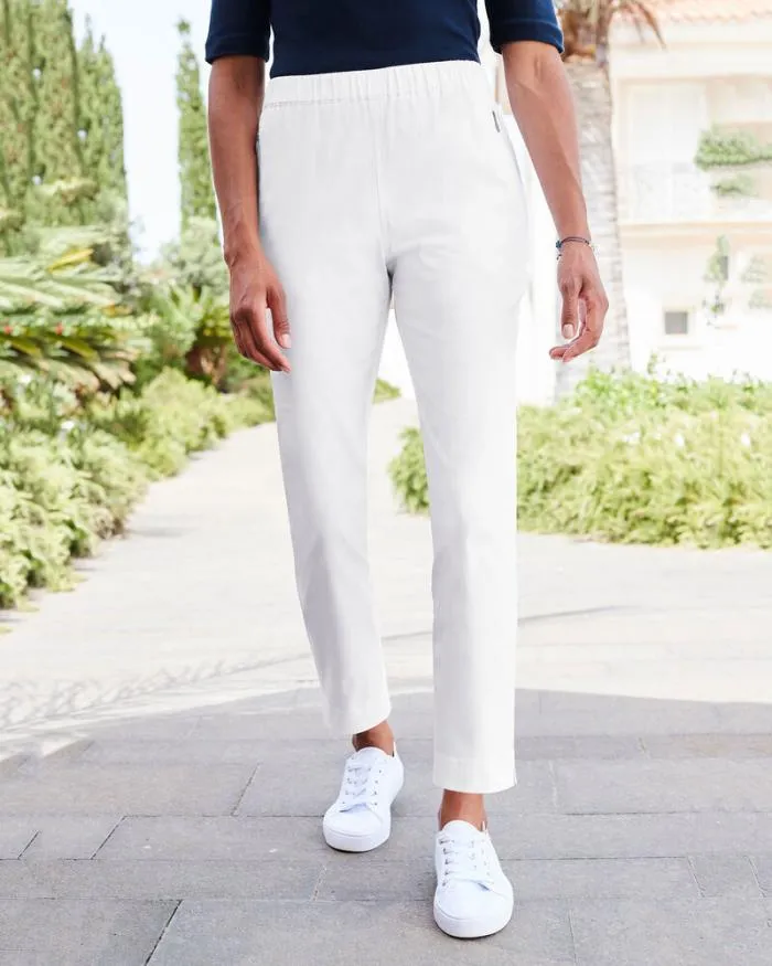 Cotton Traders Trousers Alderley AnkleLength Stretch PullOn Trousers 8211 Women