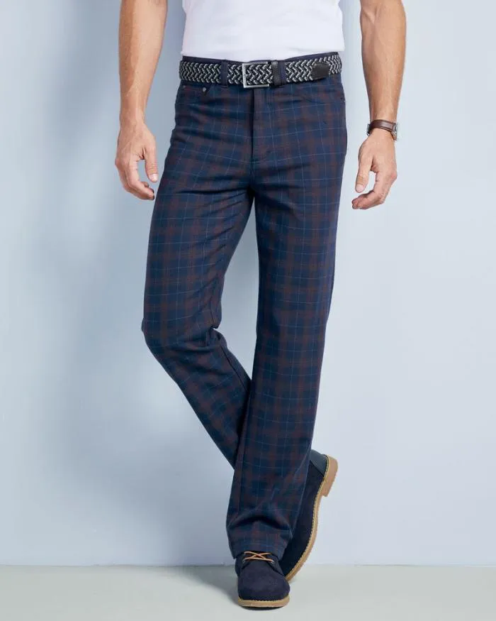 Cotton Traders Trousers Check Stretch Jeans 8211 Men