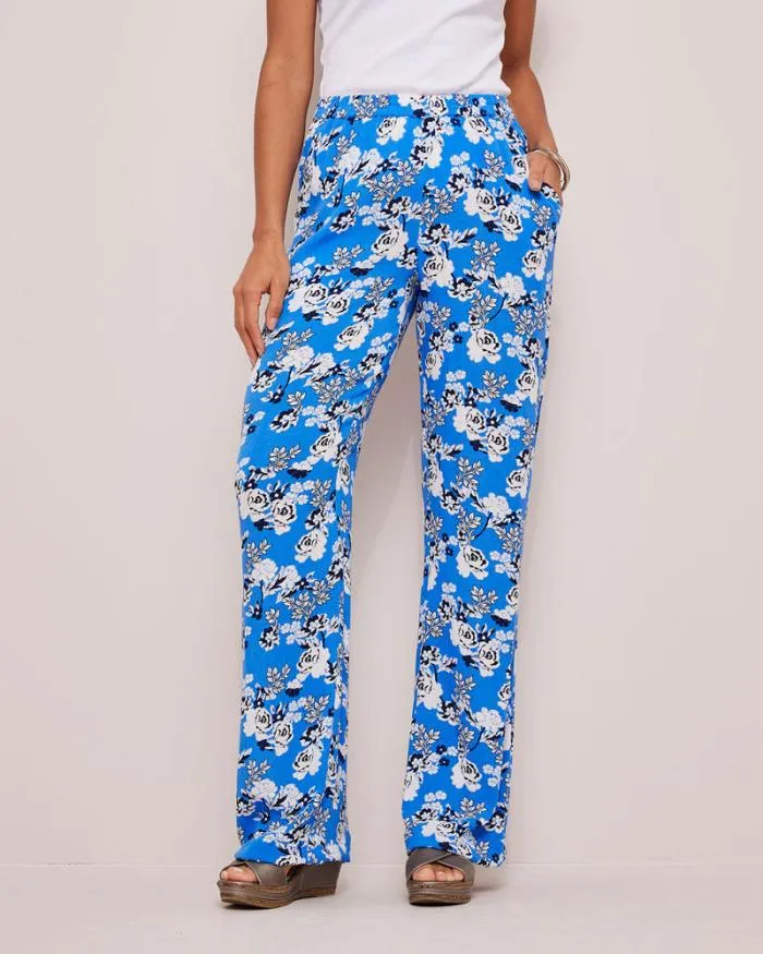 Cotton Traders Trousers PullOn Printed Crinkle Trousers 8211 Women