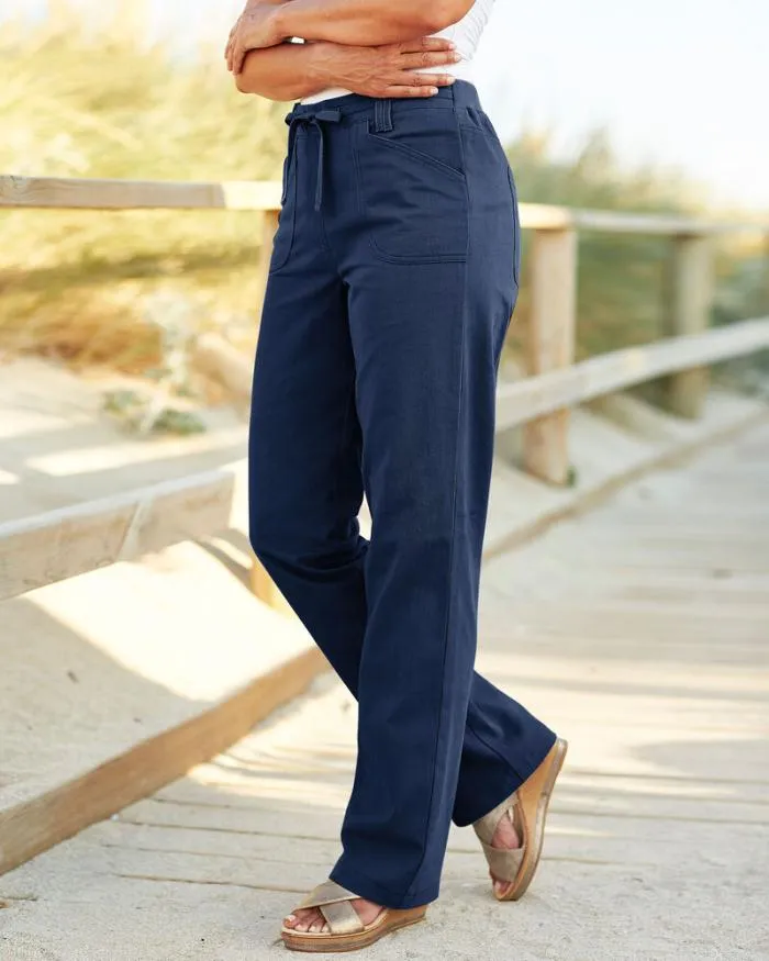 Cotton Traders Trousers Wrinkle Free Straight Leg PullOn Trousers 8211 Women