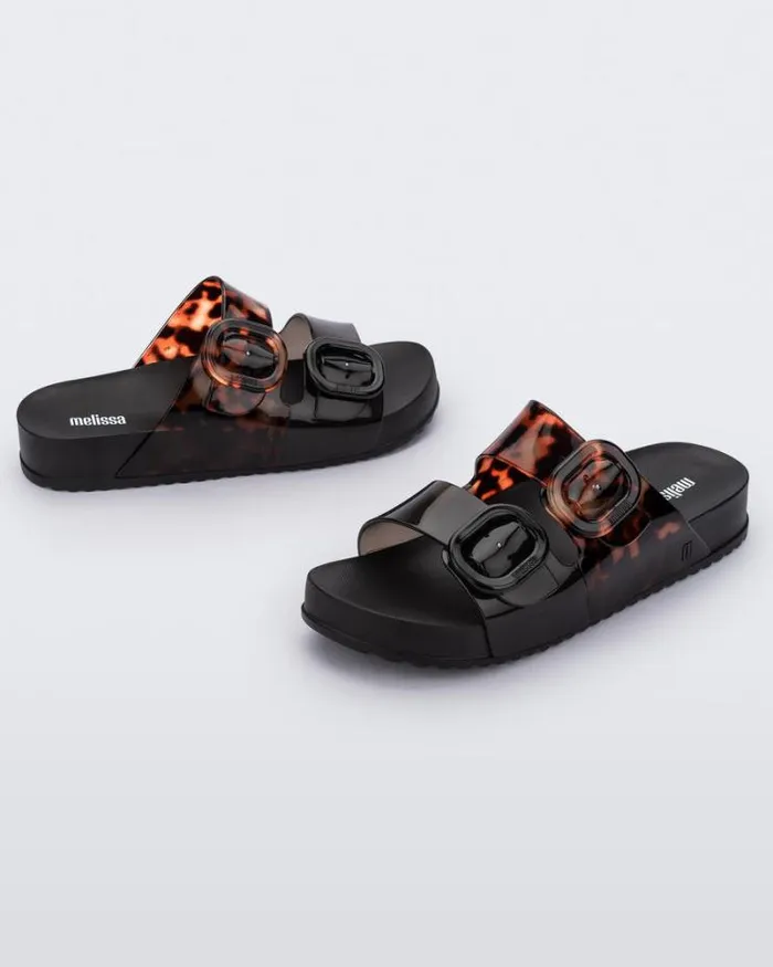 Cozy Blackclear Tortoise Women Melissa Slides