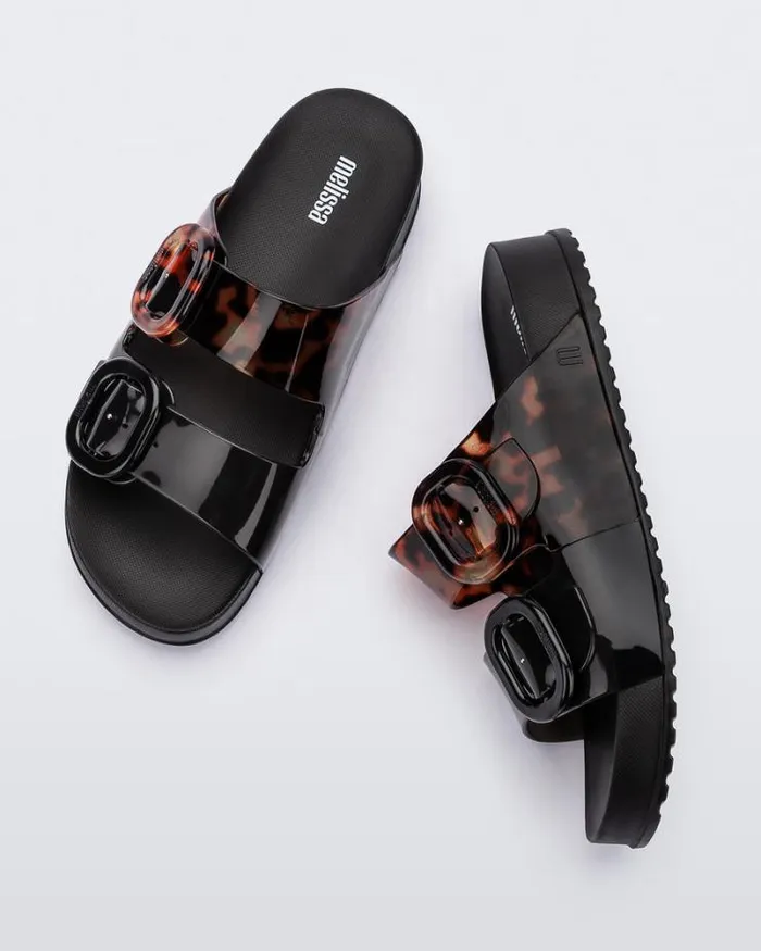 Cozy Blackclear Tortoise Women Melissa Slides