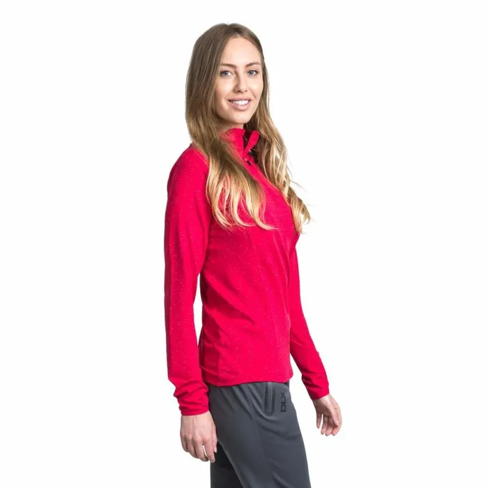 Cristina DLX 12 Zip Long Sleeve Active Top Raspberry Women Trespass Gym and Sports Tops Cristina DLX 12 Zip Long Sleeve Active Top Raspberry Women Trespass Gym and Sports Tops