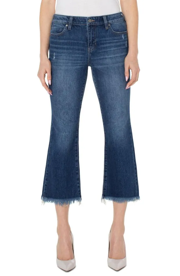 CROPS Women Liverpool Los Angeles HANNAH CROP FLARE WITH FRAY HEM Oceana