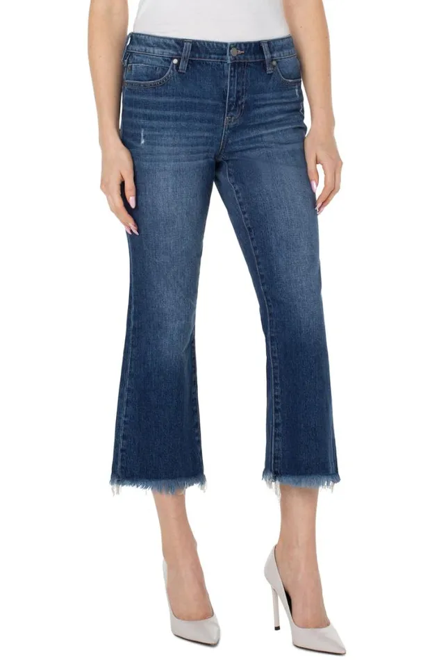 CROPS Women Liverpool Los Angeles HANNAH CROP FLARE WITH FRAY HEM Oceana