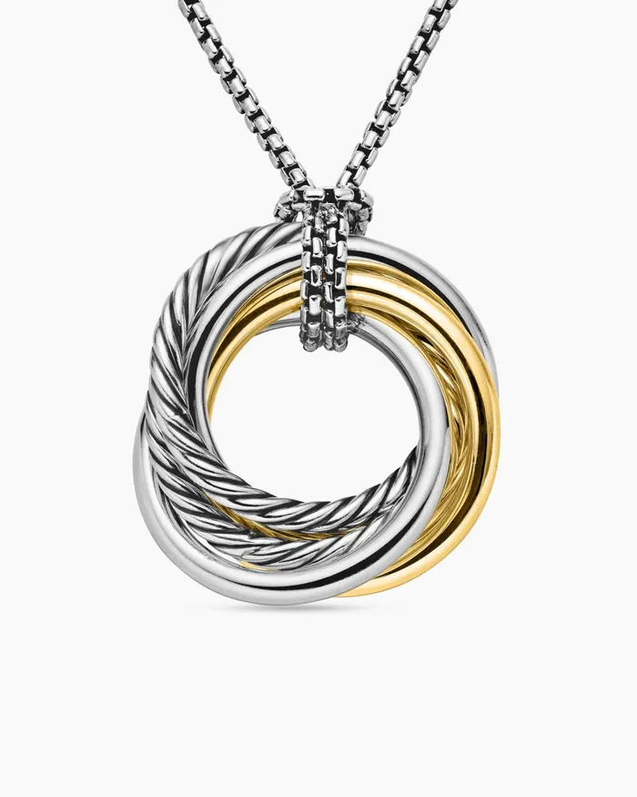 Crossover Pendant Necklace In Sterling Silver With 14K Yellow Gold 28mm Women David Yurman Pendant Crossover Pendant Necklace In Sterling Silver With 14K Yellow Gold 28mm Women David Yurman Pendant