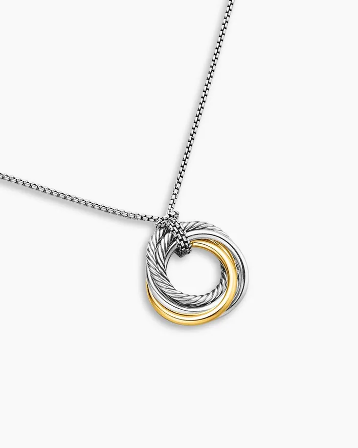 Crossover Pendant Necklace In Sterling Silver With 14K Yellow Gold 28mm Women David Yurman Pendant Crossover Pendant Necklace In Sterling Silver With 14K Yellow Gold 28mm Women David Yurman Pendant
