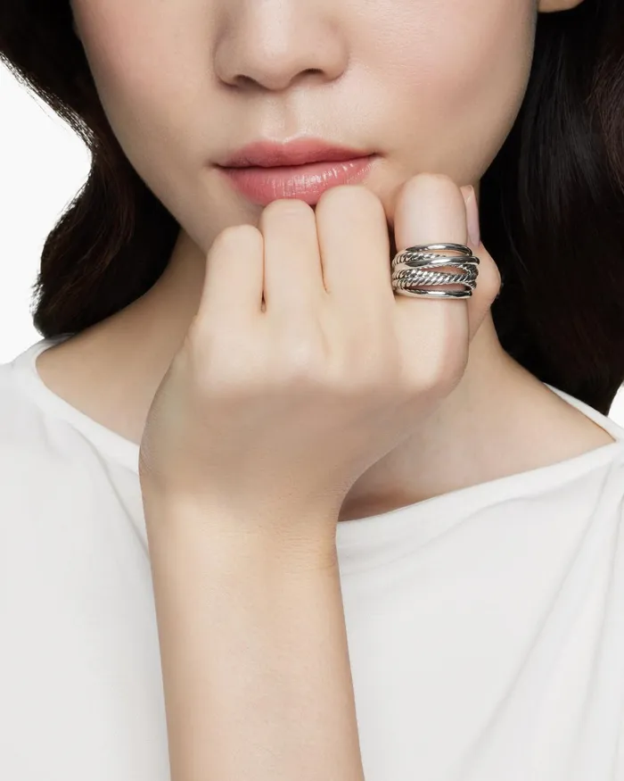 Crossover Ring In Sterling Silver 147mm Women David Yurman Statement Crossover Ring In Sterling Silver 147mm Women David Yurman Statement