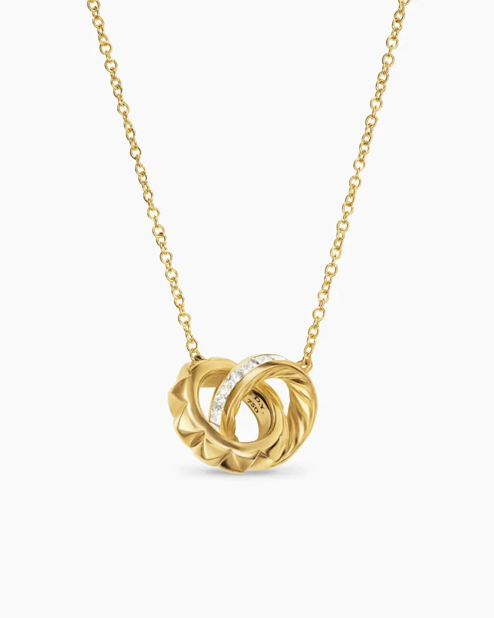 Crossover Trio Chain Necklace In 18K Yellow Gold With Diamonds 185mm Women David Yurman Chain Crossover Trio Chain Necklace In 18K Yellow Gold With Diamonds 185mm Women David Yurman Chain