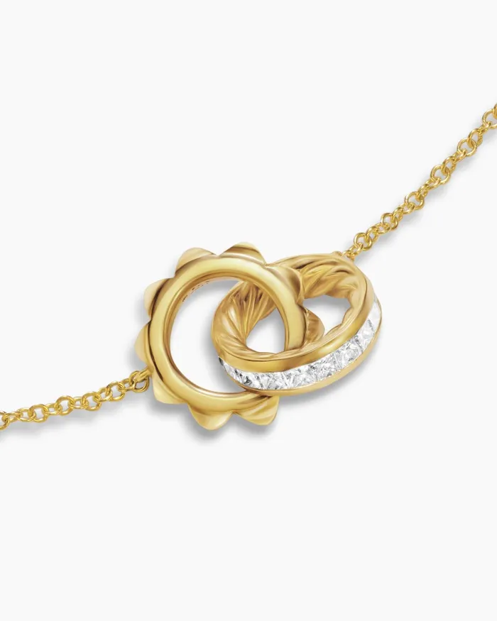 Crossover Trio Chain Necklace In 18K Yellow Gold With Diamonds 185mm Women David Yurman Chain Crossover Trio Chain Necklace In 18K Yellow Gold With Diamonds 185mm Women David Yurman Chain