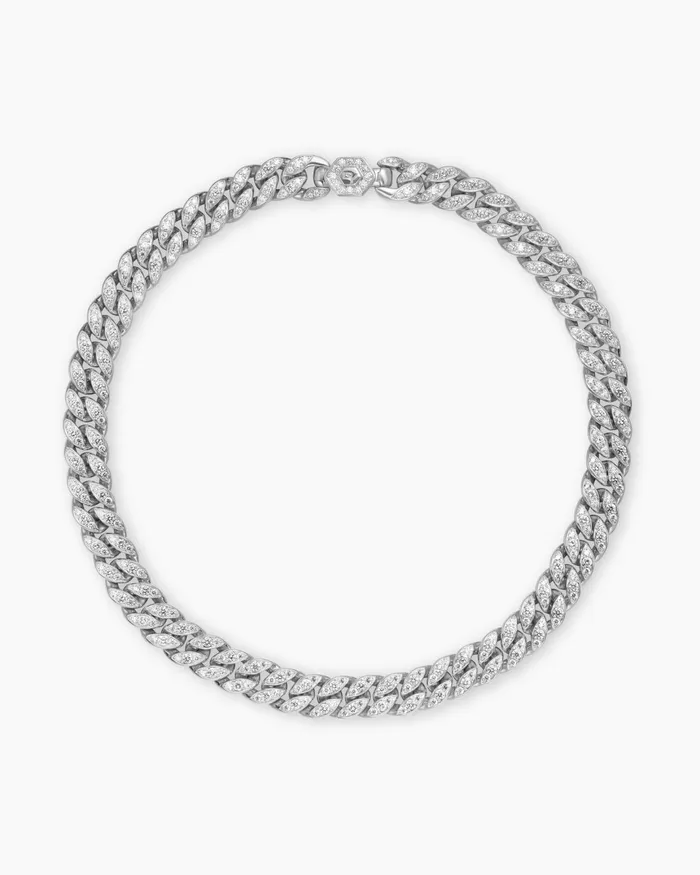 Curb Chain Necklace In Sterling Silver With Diamonds 115mm Women David Yurman Chain Curb Chain Necklace In Sterling Silver With Diamonds 115mm Women David Yurman Chain