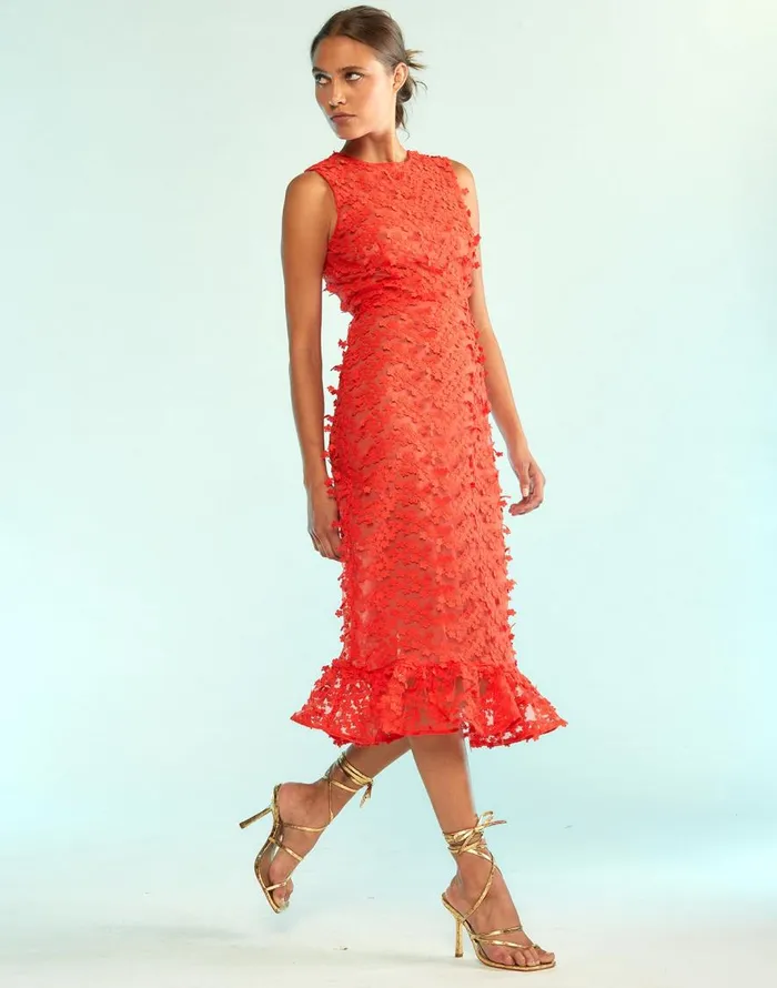 Cynthia Rowley 3D Embroidered Tulle Dress Women Dresses Cynthia Rowley 3D Embroidered Tulle Dress Women Dresses
