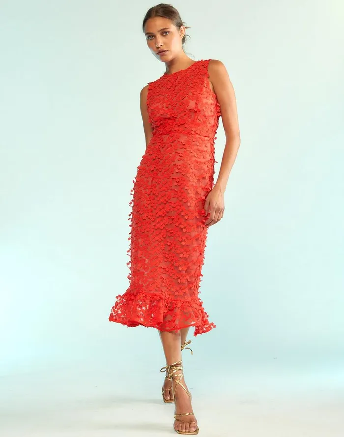 Cynthia Rowley 3D Embroidered Tulle Dress Women Dresses Cynthia Rowley 3D Embroidered Tulle Dress Women Dresses