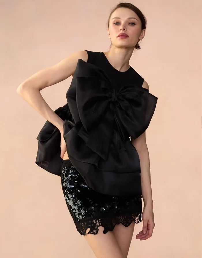 Cynthia Rowley Blair Bow Top Women Tops Cynthia Rowley Blair Bow Top Women Tops