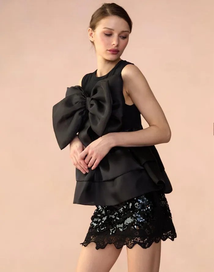 Cynthia Rowley Blair Bow Top Women Tops Cynthia Rowley Blair Bow Top Women Tops