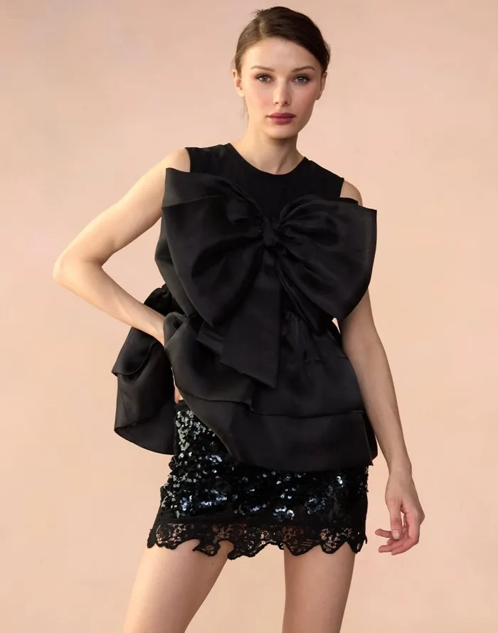 Cynthia Rowley Blair Bow Top Women Tops Cynthia Rowley Blair Bow Top Women Tops