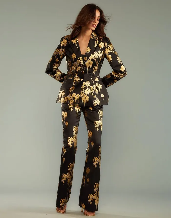 Cynthia Rowley Dripping In Gold Pants Women Party Shop