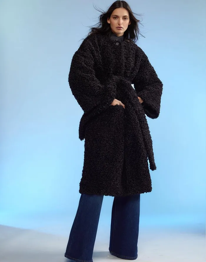 Cynthia Rowley Faux Fur Long Coat Women Jackets and Coats