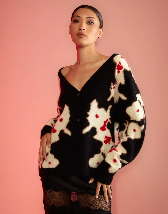 Cynthia Rowley Intarsia Cardigan Women Tops