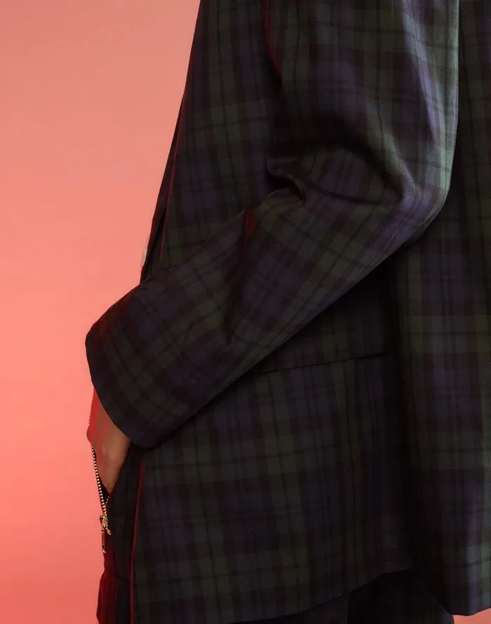Cynthia Rowley Plaid Oversized Blazer Women Tops Cynthia Rowley Plaid Oversized Blazer Women Tops