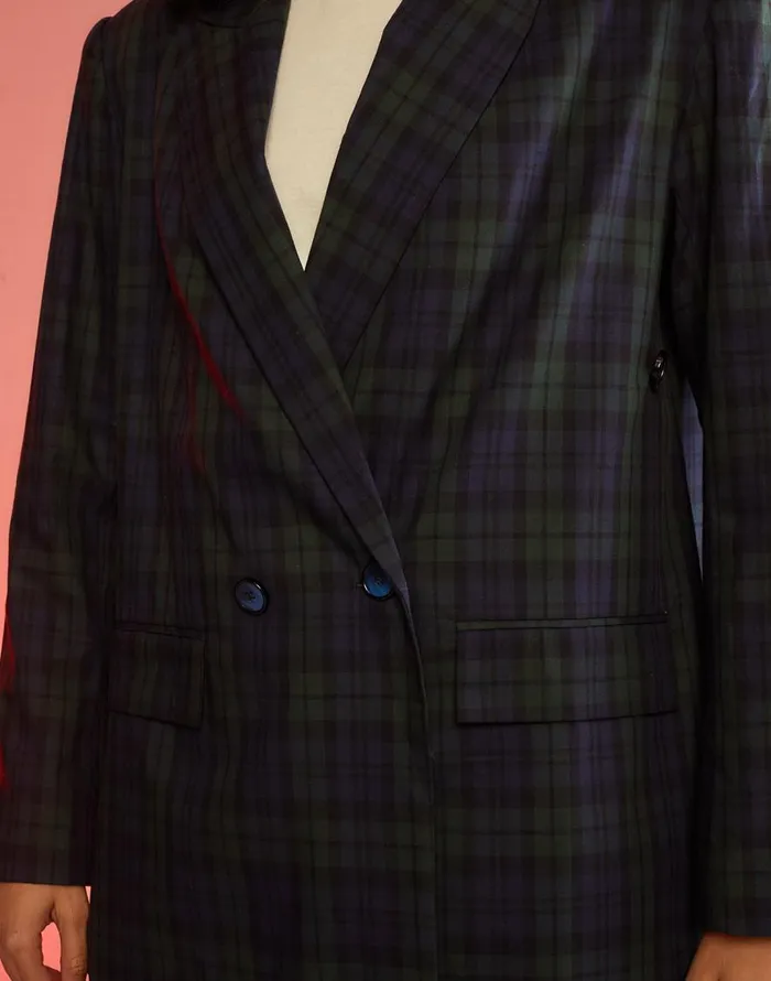 Cynthia Rowley Plaid Oversized Blazer Women Tops Cynthia Rowley Plaid Oversized Blazer Women Tops