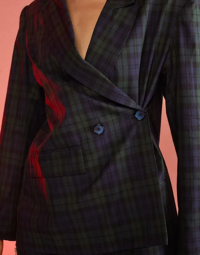 Cynthia Rowley Plaid Oversized Blazer Women Tops Cynthia Rowley Plaid Oversized Blazer Women Tops