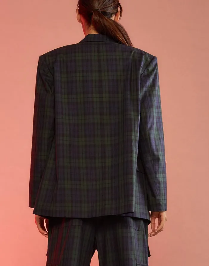 Cynthia Rowley Plaid Oversized Blazer Women Tops Cynthia Rowley Plaid Oversized Blazer Women Tops