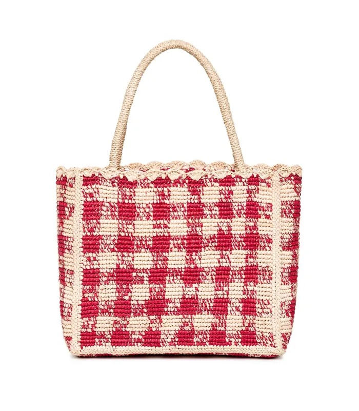 DEN Bags Women Petite Mathilde Bag Red Gingham Raffia