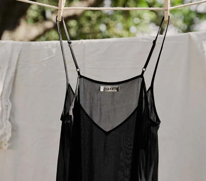 DEN Slips Women Long Deep VNeck Slip Black DEN Slips Women Long Deep VNeck Slip Black