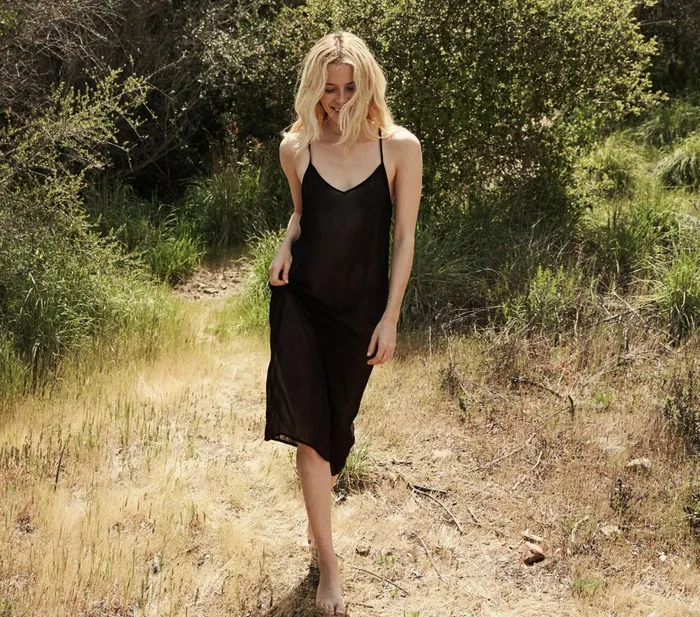 DEN Slips Women Long Deep VNeck Slip Black DEN Slips Women Long Deep VNeck Slip Black
