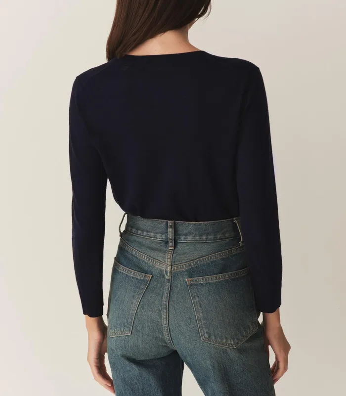 DEN Tees Women Albany Knit Henley Deep Navy DEN Tees Women Albany Knit Henley Deep Navy
