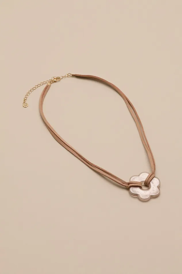 Daisy Pendant Cord Necklace Gold Women Lucky Brand Jewelry