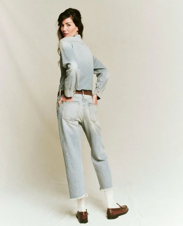 Denim Women The Great The Harbor Shirt Asphalt Wash
