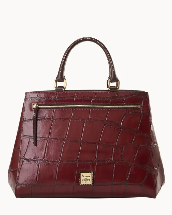 Denison Zip Satchel Bordeaux Women Dooney and Bourke Satchels